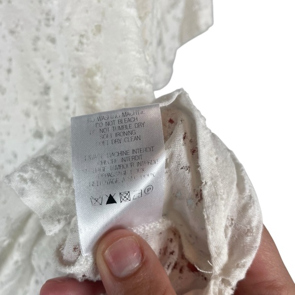 IRO Jeans Grayle Distressed White Cotton Tee Shirt Size M - Picture 8 of 9